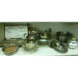 Silver plated and other metal tableware: