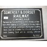 A painted cast iron plaque 'Somerset & D