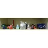 Decorative coloured and clear glass orna