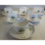 A set of six New Hall porcelain tea cups