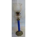 A late 19thC oil lamp, the Hinks & Co do