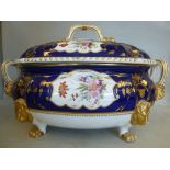 A mid 19thC Derby porcelain, twin handle