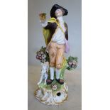 A mid 19thC Derby porcelain standing fig