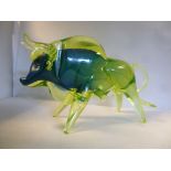 A Murano translucent green and blue glass model,