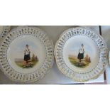 A series of twelve Rorstrand china ribbon plates, variously featuring figures and groups,