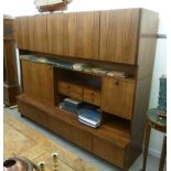 A late 1960s/70s rosewood three section living room unit,