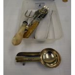 Metalware: to include a pair of Georgian silver sugar tongs;