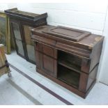 A late Victorian mahogany bookcase cabinet with twin glazed panelled doors,