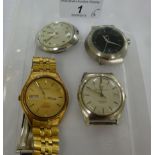 Three stainless steel cased wristwatches, viz.