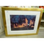 After Rolf Harris - 'Bush Fire' artist proof 25/29 18'' x 26'' bears a pencil signature framed