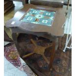 Small furniture: to include an Edwardian mahogany occasional table with a tiled top,