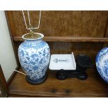 Ceramics: to include a pair of modern Oriental porcelain table lamps, fashioned as vases,