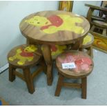 A set of hardwood nursery furniture, viz.