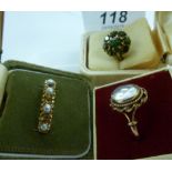 Three 9ct gold rings,