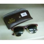 A vintage pair of mens Ray Ban tortoiseshell framed sunglasses with Bausch & Lomb lenses OS1
