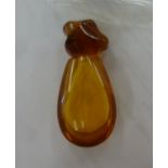 An amber scent bottle of ovoid form with a detachable lid 2''h 11