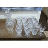 Stuart and other crystal: to include decanters, pedestal wines and tumblers,