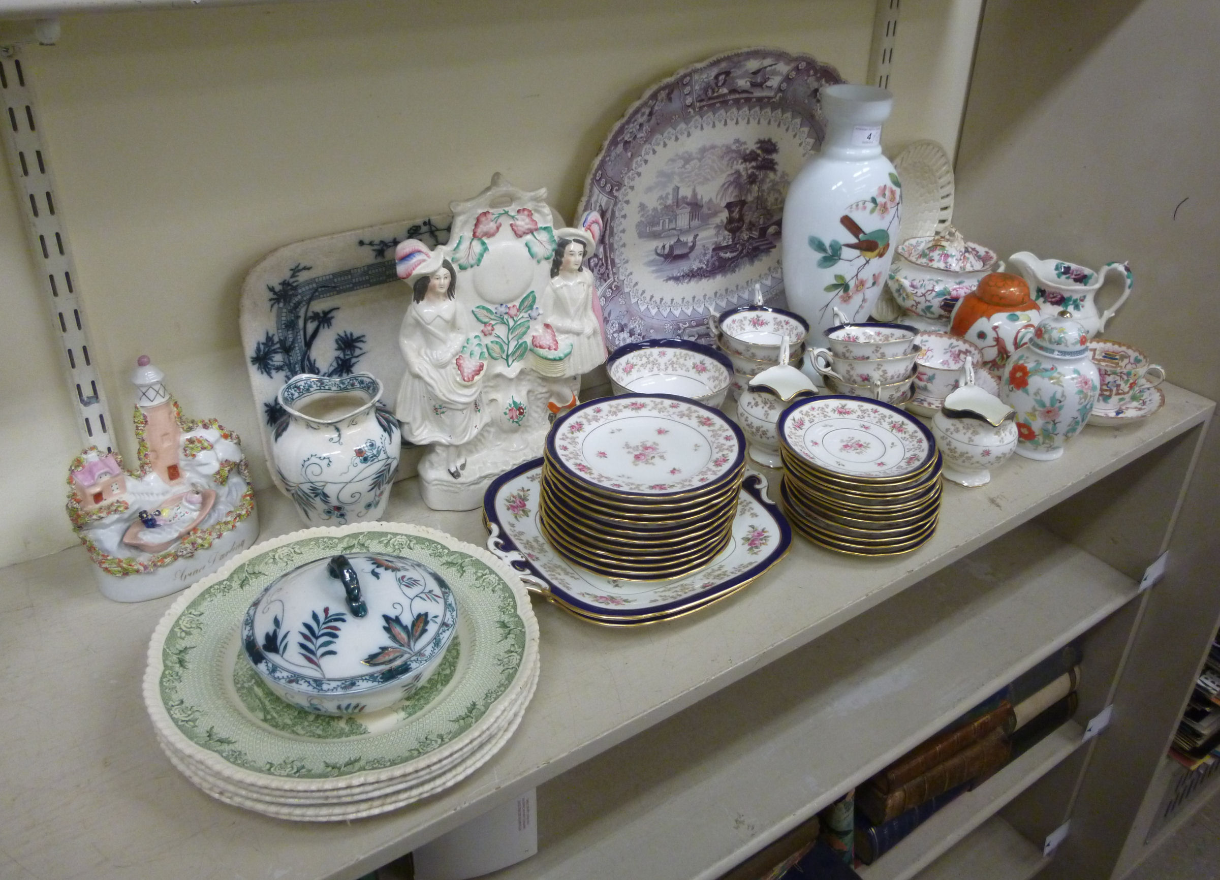 Decorative and domestic ceramics and glassware: to include early 20thC china Chinese Tree pattern