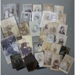 An uncollated collection of late Victorian and Edwardian monochrome photographic studio and other