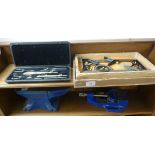 Metal working hand tools: to include a Record drill press vice and anvil BSR