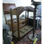 1930s oak furniture: to include a standard lamp with a barleytwist column,