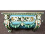 A section of a late Victorian Minton majolica plant trough with an egg-and-dart rim,