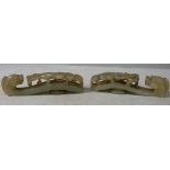 A pair of late 19thC Chinese jade knife rests,