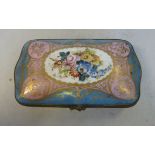 An early 20thC Sevres porcelain dressing table box of rectangular form,