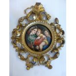 A late 19thC Continental oval, painted porcelain plaque,