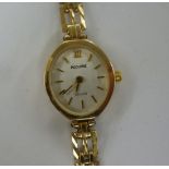 A lady's Accurist 9ct gold cased bracelet watch,
