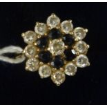 A 9ct gold cluster ring,