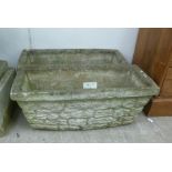 A pair of composition stone box planters 10''h 26''w F