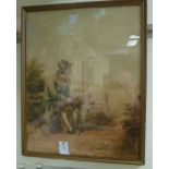 J Claude Bosanquet - 'The Irish Immigrant' watercolour bears a signature & dated 1874 22.