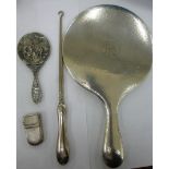 Silver items: to include a dressing table hand mirror;