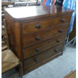 A late Victorian mahogany five drawer dressing chest,