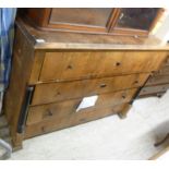 A late 19thC Eastern European walnut finished four drawer dressing chest,