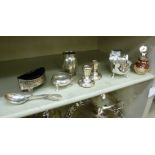 Silver and white metal collectables: to include a pair of silver dwarf candlesticks Birmingham