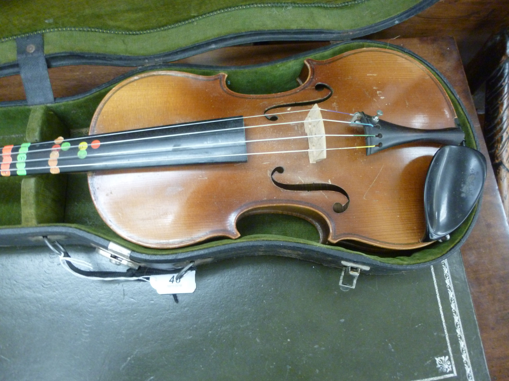 A violin with a two piece back 14''L in a fitted hard carrying case RAM - Image 2 of 3