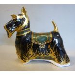 A Royal Crown Derby bone china paperweight with a stopper 'Scottish Terrier' 4.