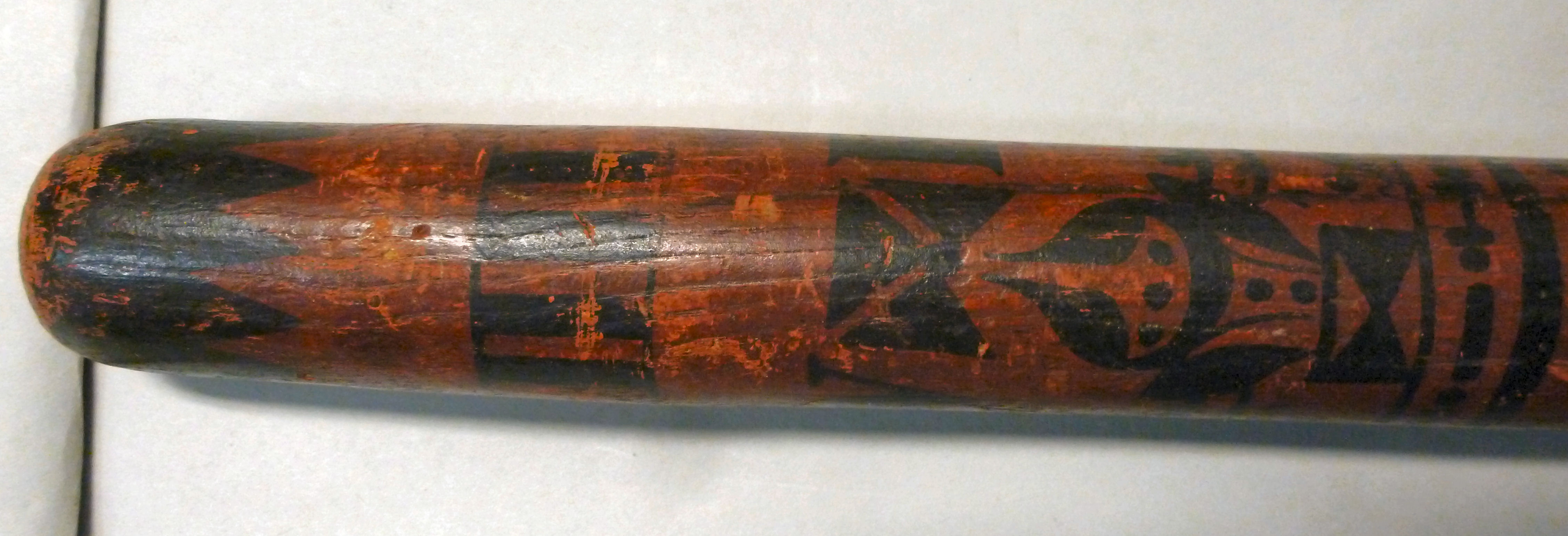 A William IV red, black and green painted wooden nightstick for City of London and the West End, - Image 7 of 10