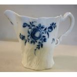 A late 18thC Caughley foliate moulded porcelain cream jug,