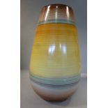 A Shelley china Harmony Ware vase of tapered, baluster form, decorated in multi-coloured bands 9.