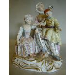 A late 19thC Meissen porcelain group, No.