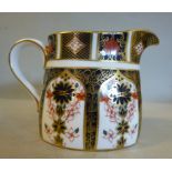 A Royal Crown Derby bone china baluster shaped milk jug,