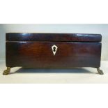 An early 19thC mahogany casket, having straight sides,