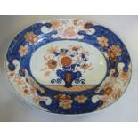 A late 18thC Chinese Imari porcelain oval, broad rimmed dish,