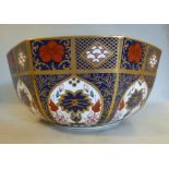 A Royal Crown Derby bone china octagonal bowl,