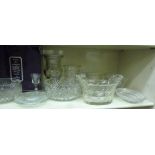 Cut crystal and other glassware: to include a wrythen moulded pedestal vase 10''h;