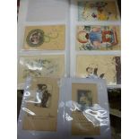 An uncollated collection of early/mid 20thC French picture postcards and cigarette cards OS3