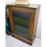 A mid 19thC string inlaid mahogany pier cabinet with a glazed door,